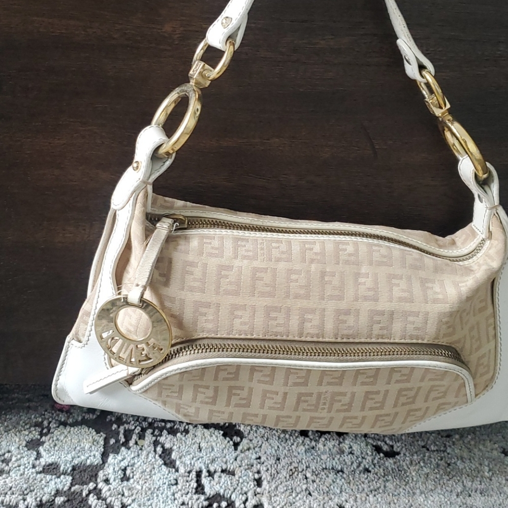 Fendi Chef Zucchino canvas hobo with large logo
